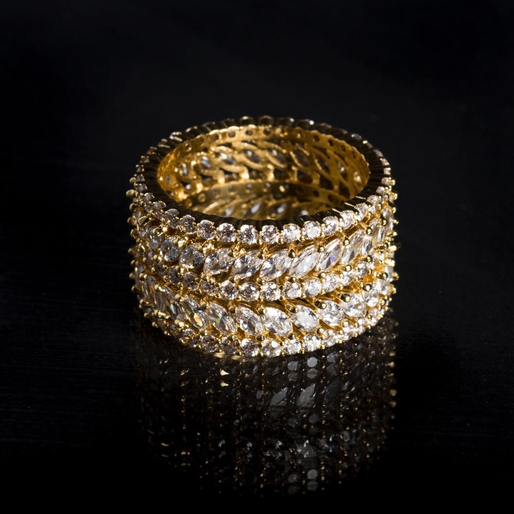 Gold personality ring.